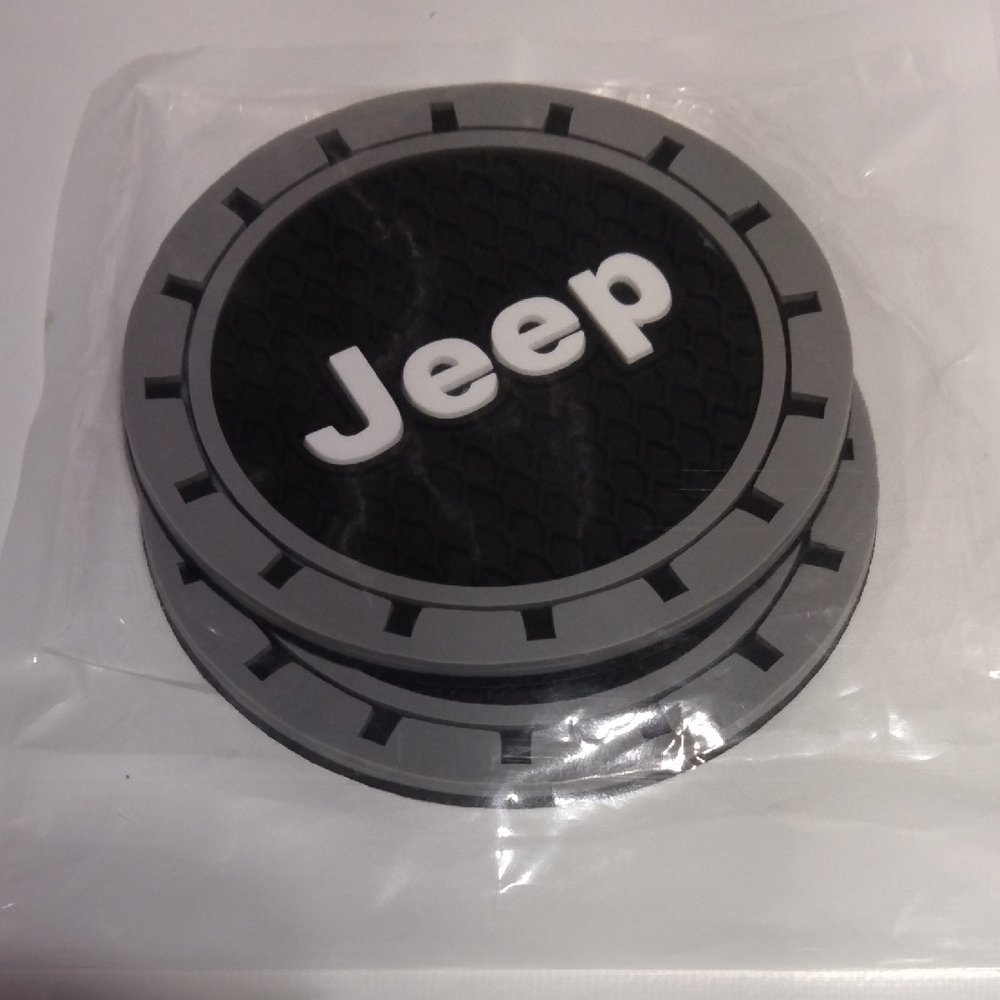 2X-Jeep Black and Gray Round Coasters - Picture 4 of 5
